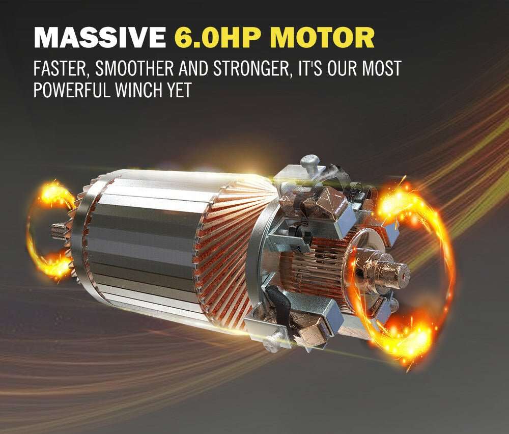 12000lbs Winch with Synthetic Cable by Tungsten - Tungsten - T12000