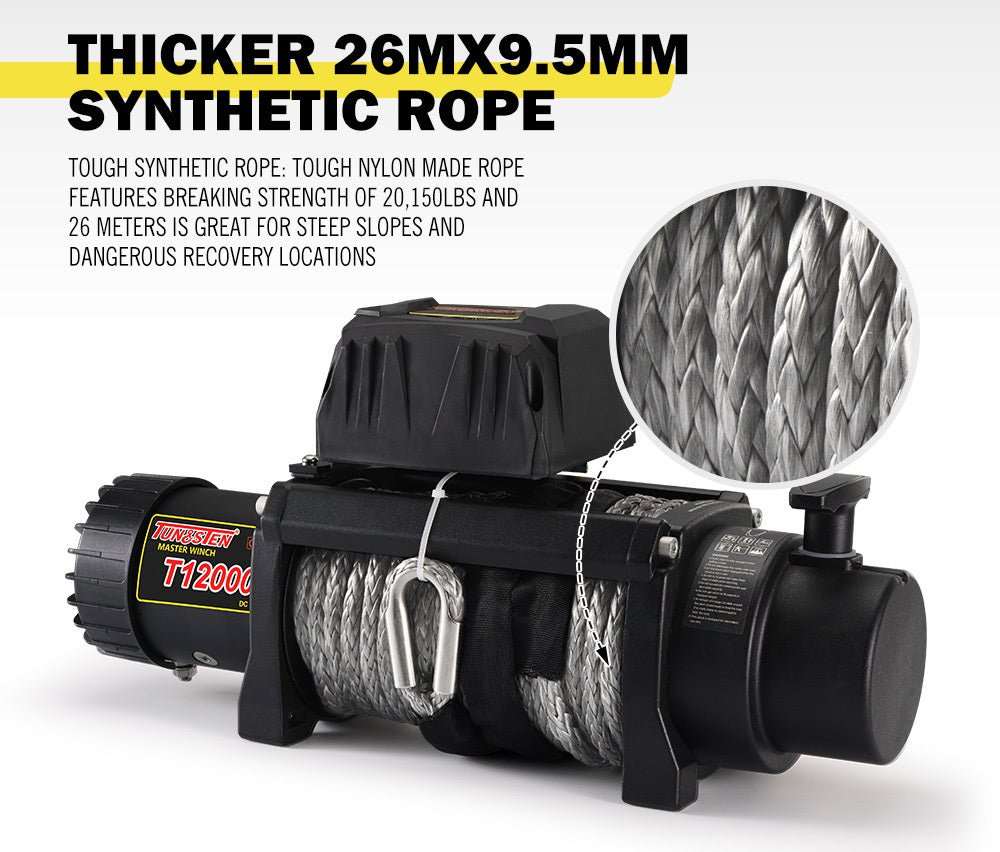12000lbs Winch with Synthetic Cable by Tungsten - Tungsten - T12000
