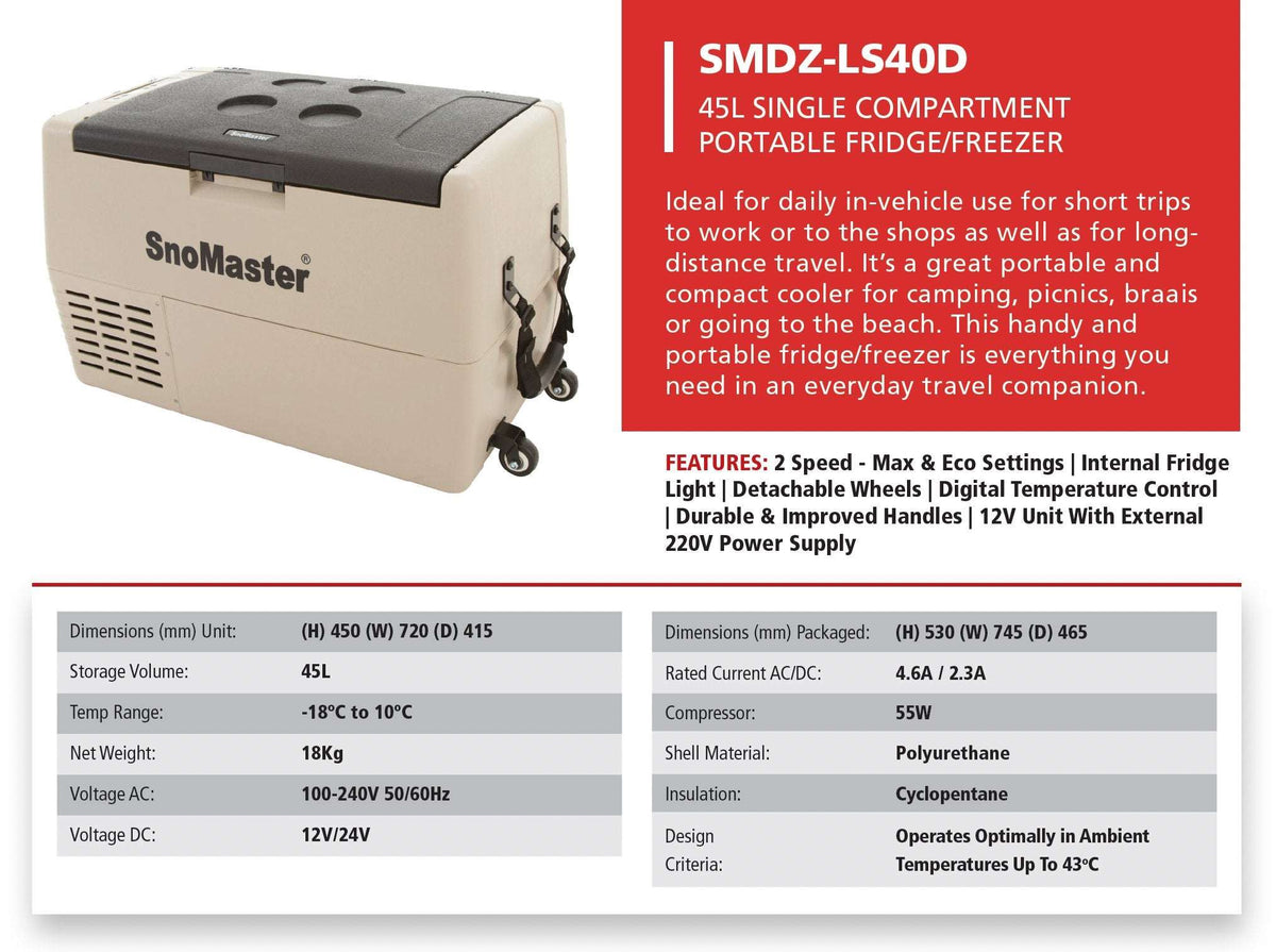 45L Plastic Leisure Fridge/Freezer by Snomaster - Snomaster - SMDZ-LS40D