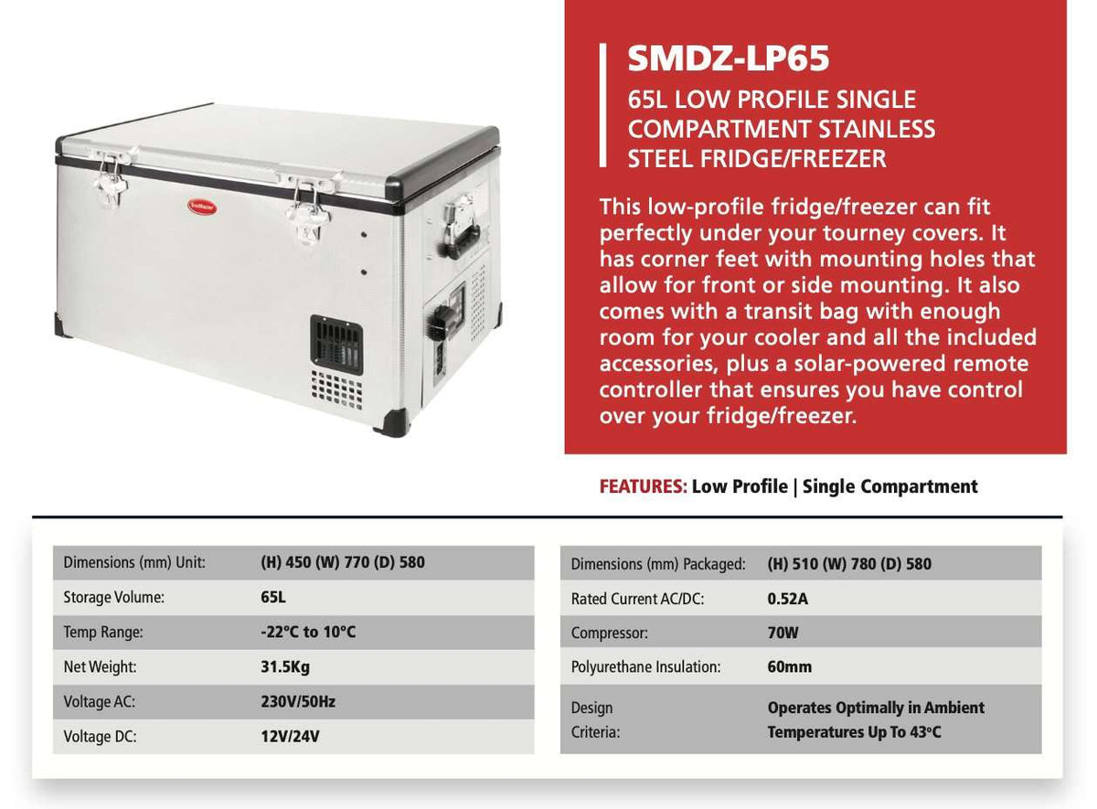 65L Low Profile Single Compartment Portable Fridge/Freezer by Snomaster - Snomaster - SMDZ-CL65