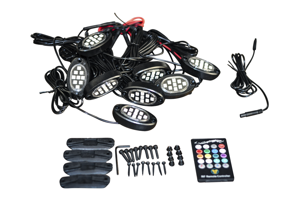 8pc Colour Rock Light Set
