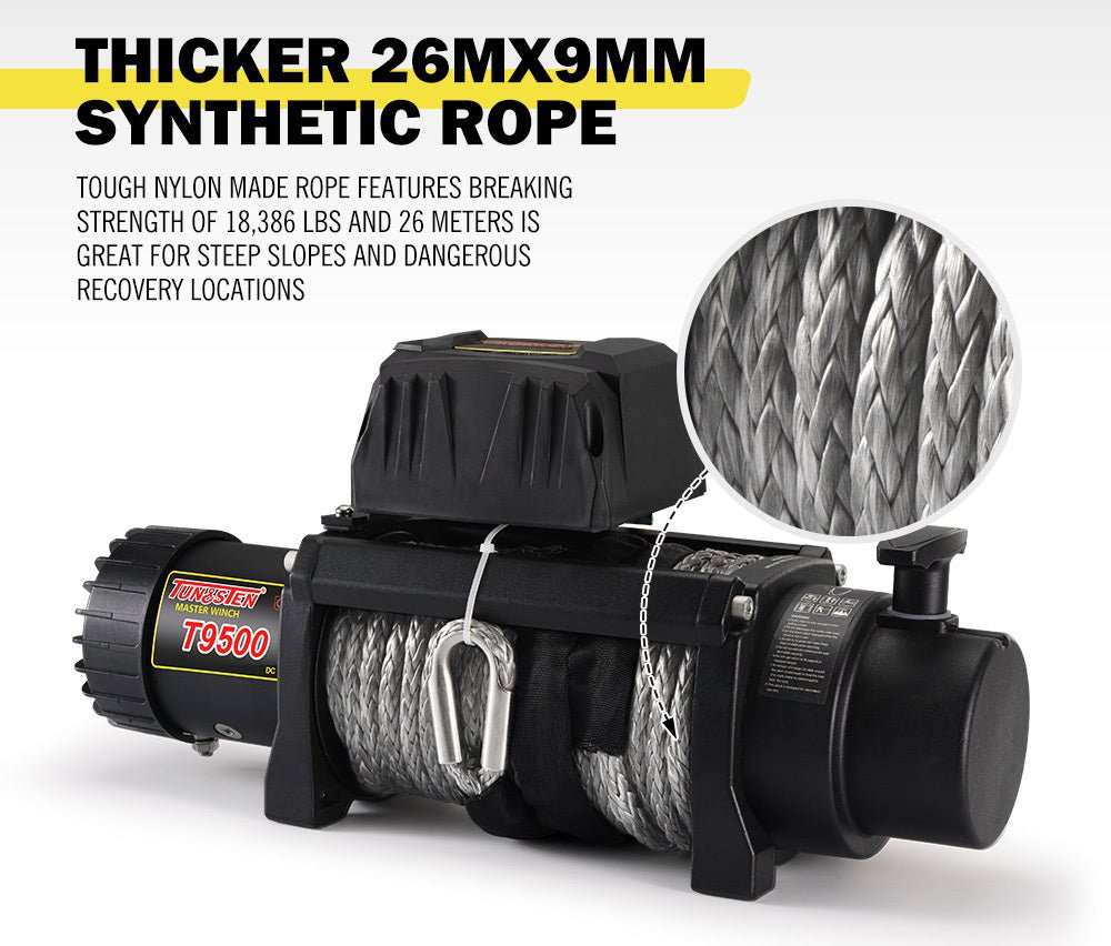 9500lbs Winch with Synthetic Cable by Tungsten - Tungsten - T9500