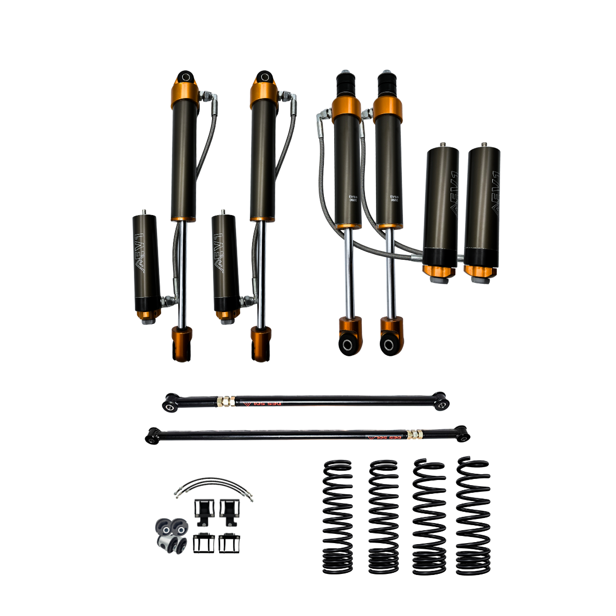 Des Sol EV1L50-ADJ Pack 4 adjustable overlanding suspension kit for Suzuki Jimny Gen 3