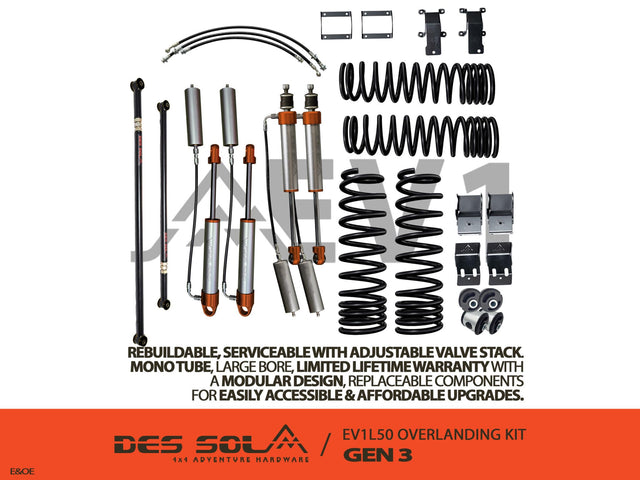 50mm Lift Kit (Pack 4) EV1L50 Series for Gen 3 Jimny by Des Sol