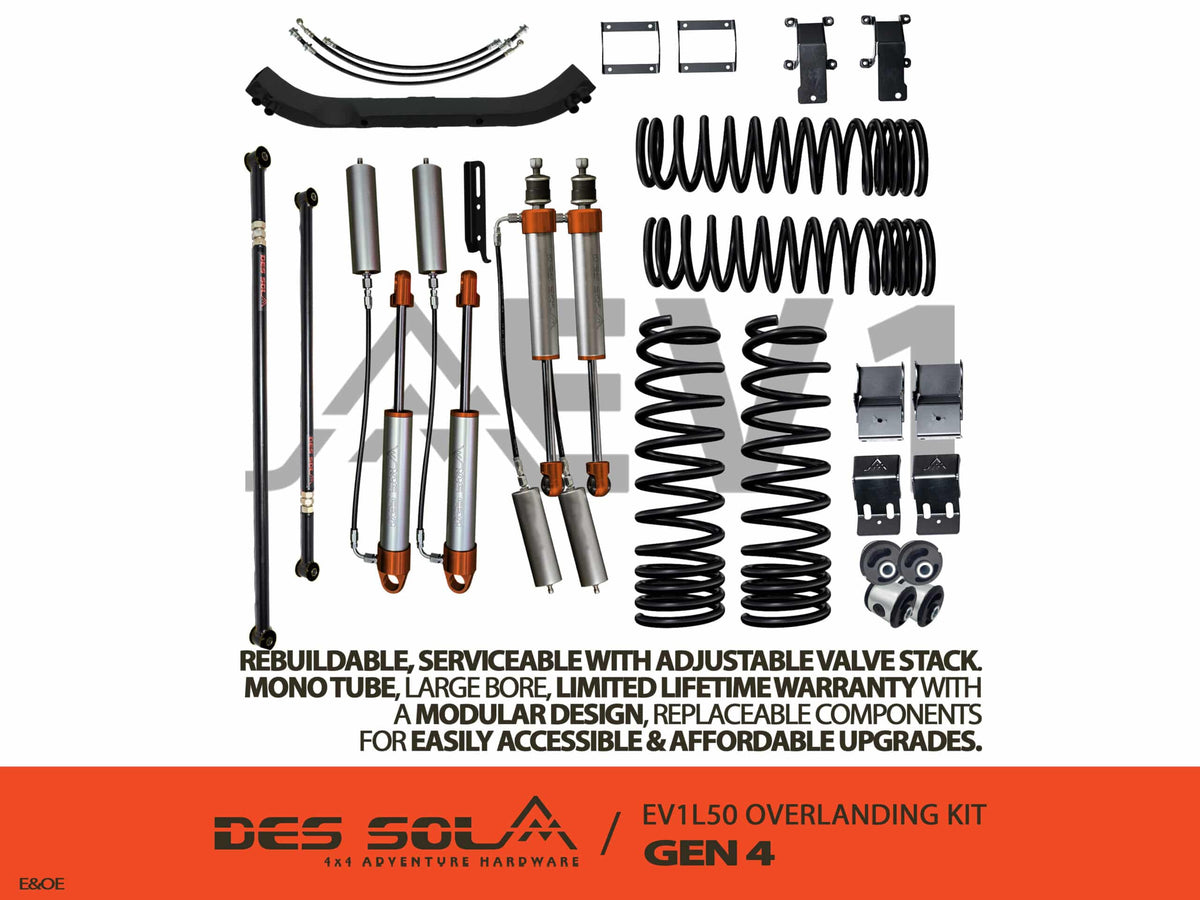 50mm Lift Kit (Pack 3) Overlanding EV1L50 Series for Gen 4 Jimny by Des Sol