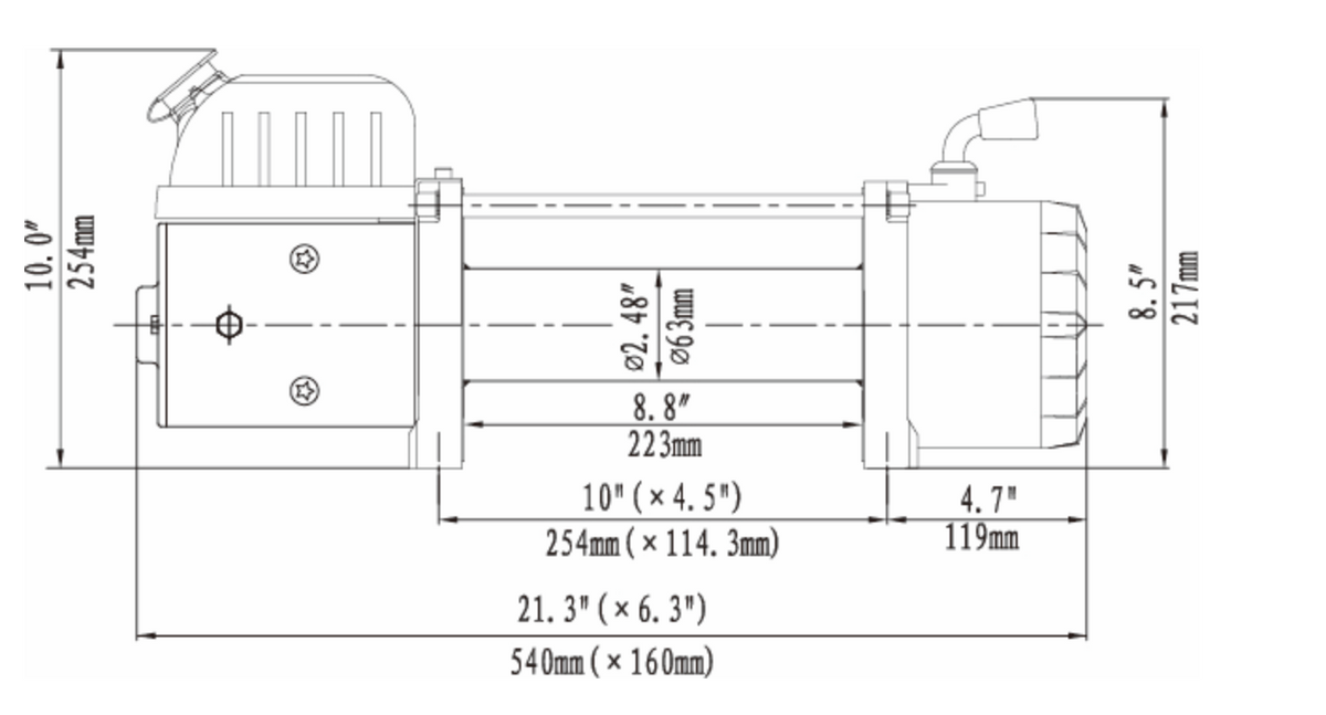 9500lbs Runva Winch