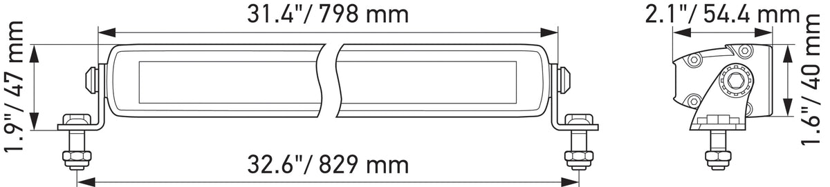 BLACK MAGIC LED Slim Lightbar 32" by Hella