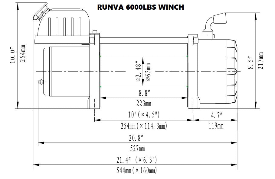 6000lbs Runva Winch