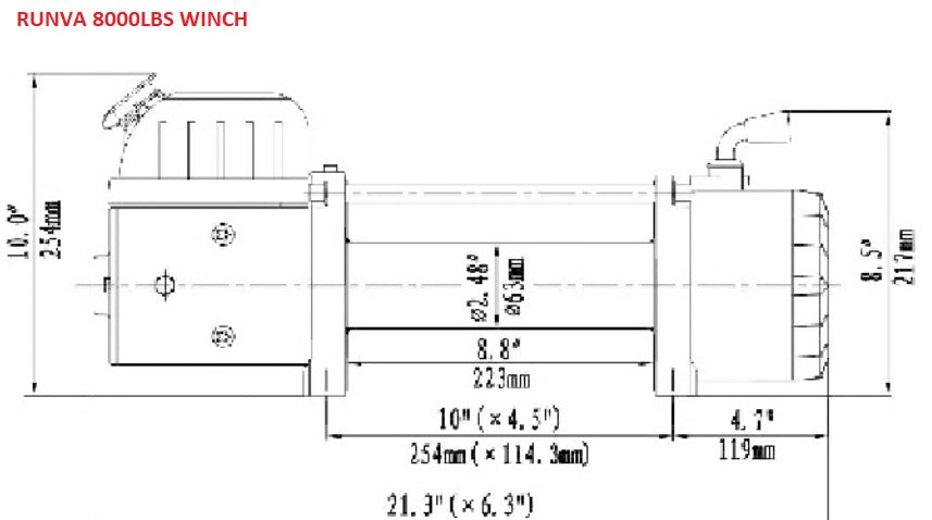 8000lbs Runva Winch