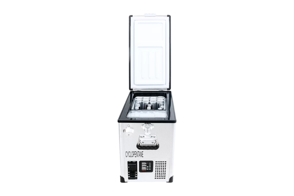 41L DUAL COMPARTMENT STAINLESS STEEL FRIDGE/FREEZER by Snomaster