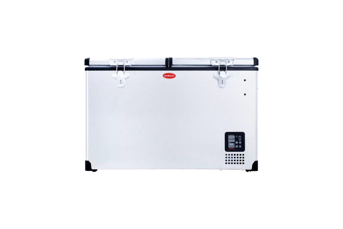 81.5L DUAL COMPARTMENT STAINLESS STEEL FRIDGE/FREEZER by Snomaster