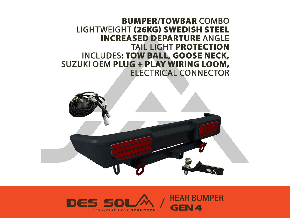 Rear Bumper and Tow Bar for Suzuki Jimny Gen 4 by Des Sol - Des Sol - DSJBR-G4
