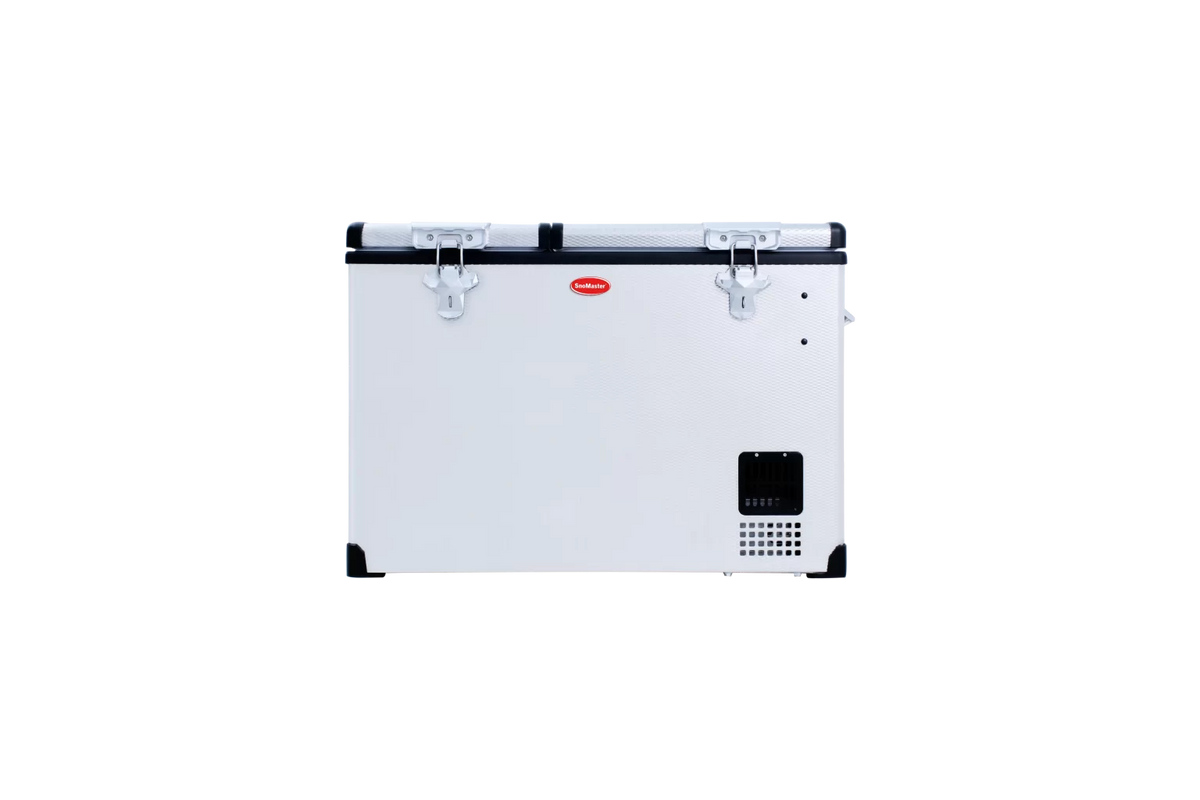 66L LOW PROFILE DUAL COMPARTMENT STAINLESS STEEL FRIDGE/FREEZER by Snomaster