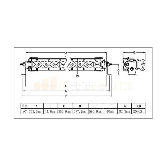 20" Single Row Light Bar by Lightforce - Lightforce - LEDB20C
