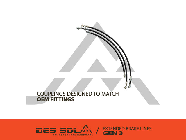 Extended Brake Hoses - Suzuki Jimny Gen 3 by Des Sol - Des Sol - DSJEBL-G3