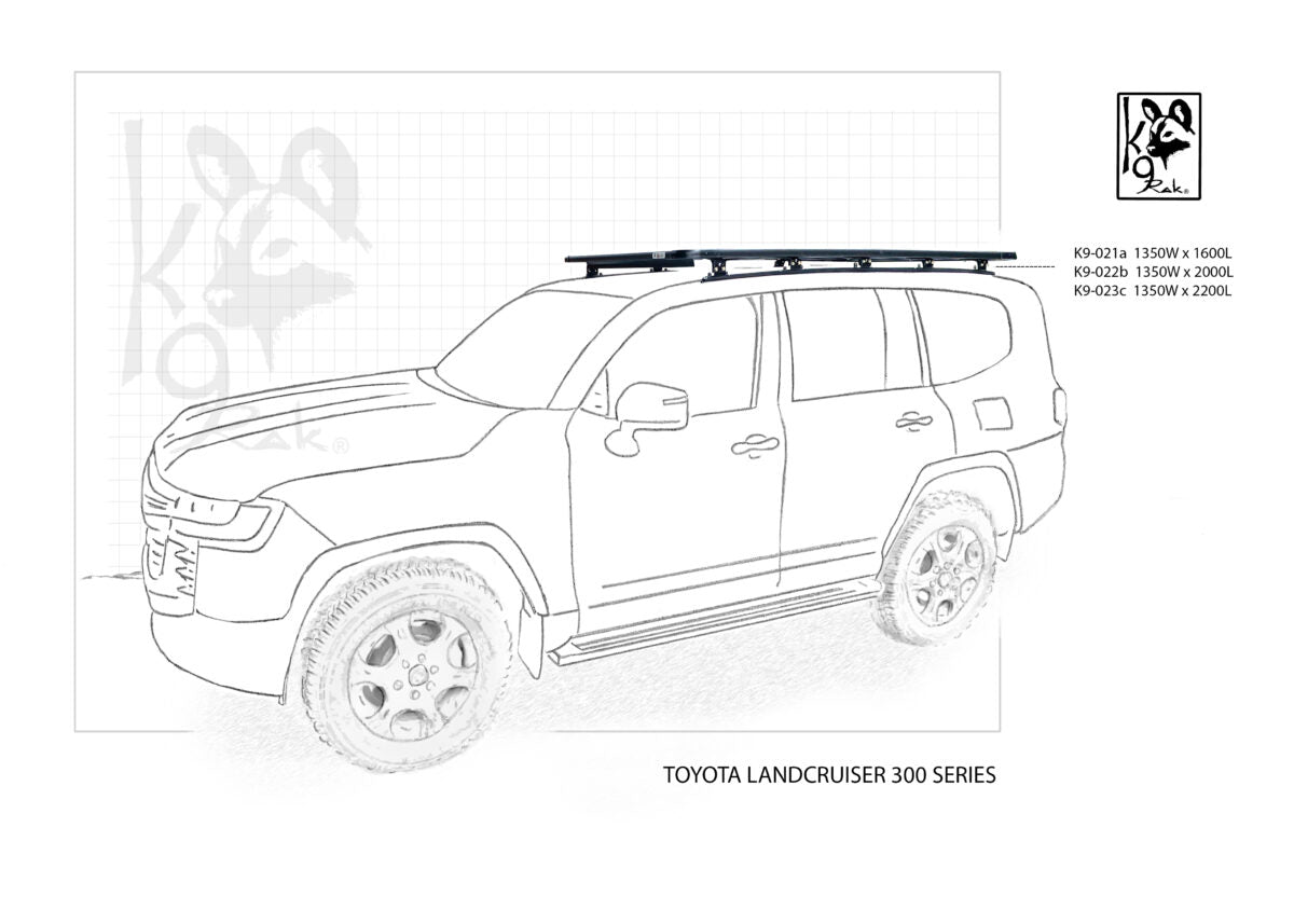 K9 Roof Rack for Toyota 300 Series Land Cruiser by Eezi Awn – Wild