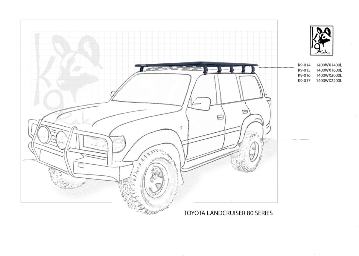 K9 Roof Rack for Toyota 80 Series Land Cruiser by Eezi Awn – Wild