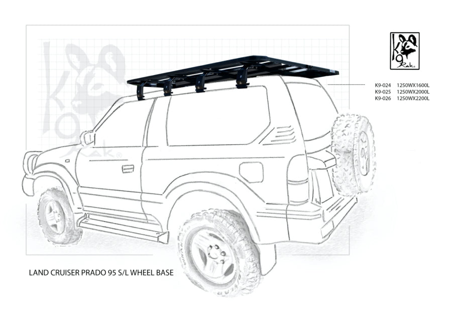 K9 Roof Rack for Toyota Prado 90 Series by Eezi Awn – Wild Access