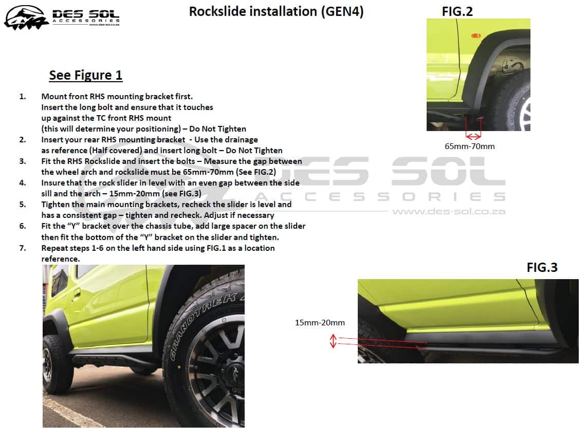 Rock Sliders for Suzuki Jimny Gen 4 by Des Sol - Des Sol - DSJRS-G4