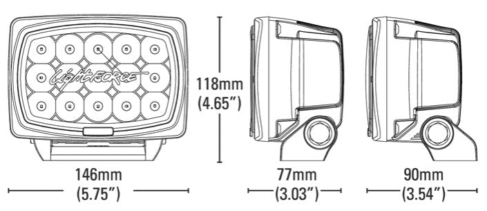 Striker 60W LED Rectangle Driving Light by Lightforce - Lightforce - STRIKERLEDPK