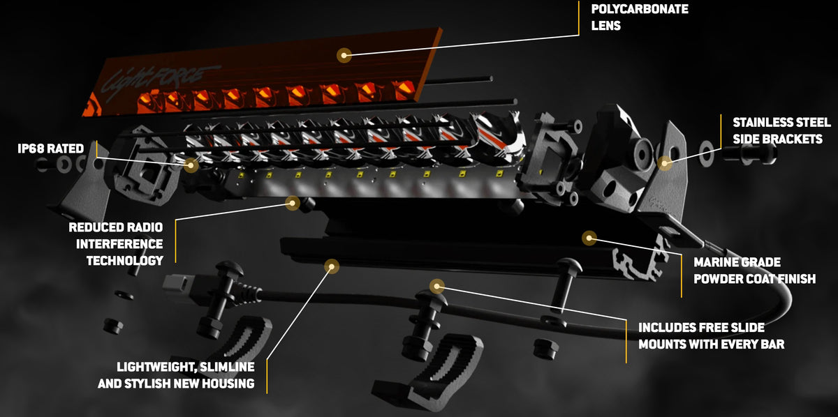 Viper 20" Amber Single Row LED Light Bar by Lightforce - Lightforce - LFLB20SA